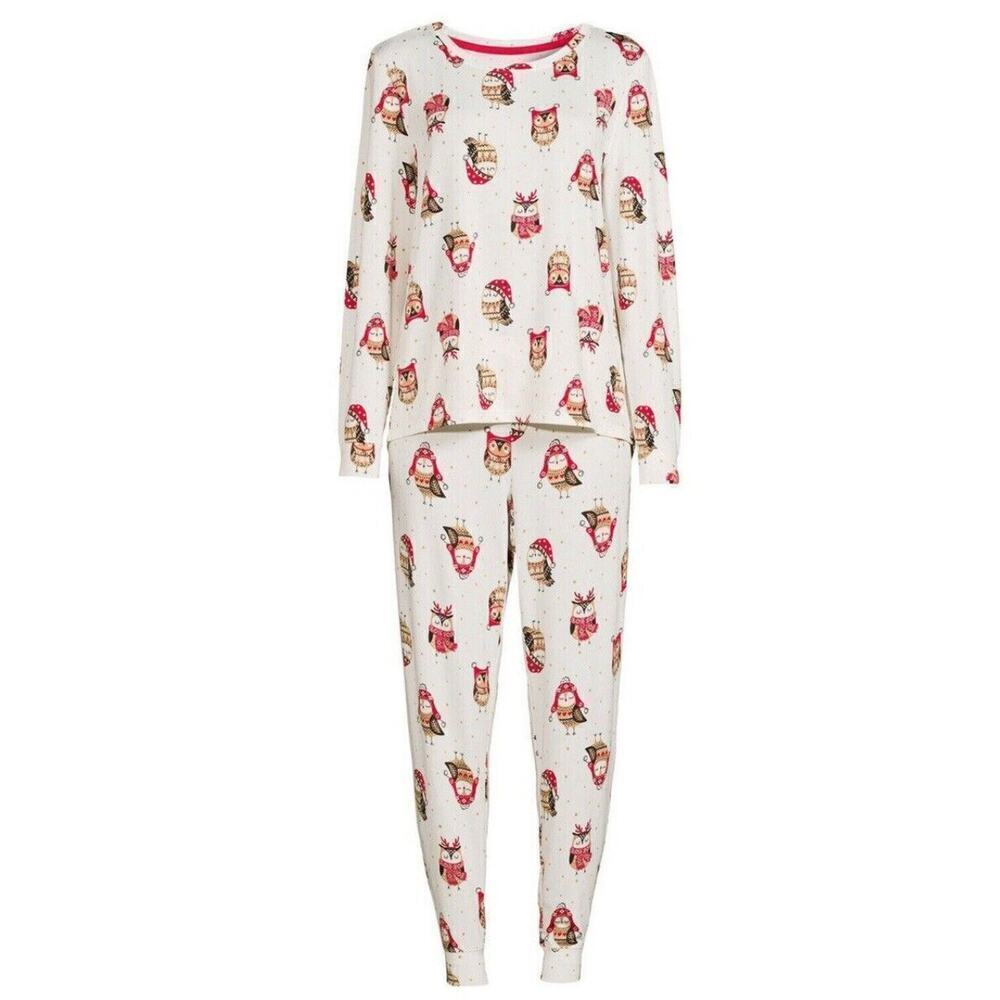 Secret treasures Womens Winter Owls Pajamas Set Plus‎ Size XL (16-18)